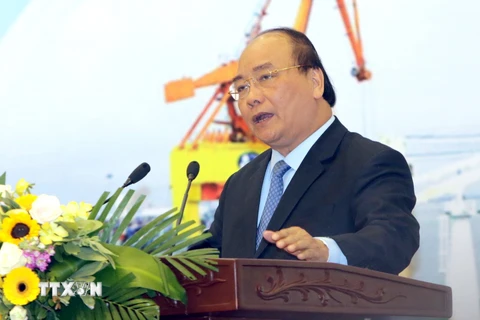 Thủ tướng Chính phủ Nguyễn Xuân Phúc phát biểu chỉ đạo hội nghị. (Ảnh: Trần Việt/TTXVN)