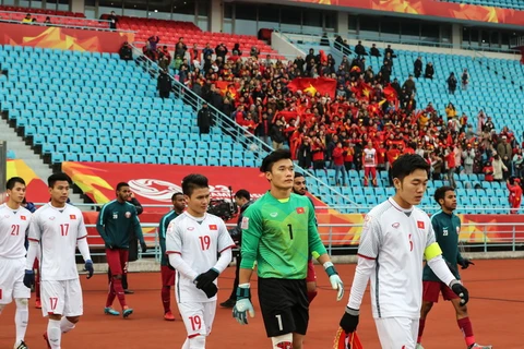 Đội U23 Việt Nam ra quân trong trận bán kết gặp U23 Qatar. (Nguồn: THX/TTXVN)