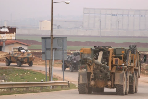 Xe quân sự của Thổ Nhĩ Kỳ tại khu vực biên giới với Syria. (Nguồn: hurriyetdailynews.com)