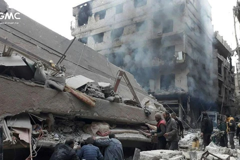 Khung cảnh đổ nát ở Đông Ghouta, Syria. (Nguồn: AP)