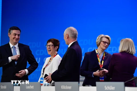 Các đảng viên CDU tại đại hội ở Berlin, Đức ngày 26/2. (Nguồn: AFP/TTXVN)