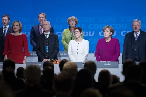 Thủ tướng Đức Angela Merkel và ban lãnh đạo CDU. (Nguồn: AFP)
