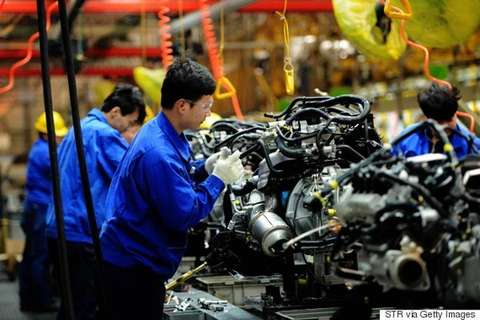 Một nhà máy sản xuất ôtô ở Thanh Đảo, Trung Quốc. (Nguồn: Getty Images)