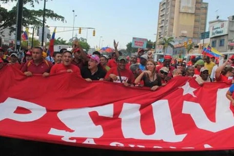 Những người ủng hộ đảng cầm quyền Venezuela. (Nguồn: cadenagramonte.cu)