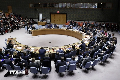 Toàn cảnh cuộc họp Hội đồng Bảo an Liên hợp quốc ở New York, Mỹ ngày 12/3. (Nguồn: THX/TTXVN)