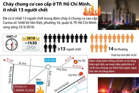 [Infographics] Cháy chung cư cao cấp Carina, ít nhất 13 người chết