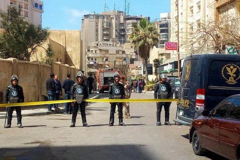 Cảnh sát phong tỏa hiện trường vụ đánh bom. (Nguồn: AFP)