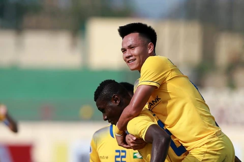 Niềm vui của các cầu thủ Sông Lam Nghệ An. (Nguồn: AFC)