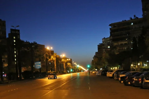 Đường phố Damascus vài giờ sau cuộc tấn công của liên quân. (Nguồn: AFP)
