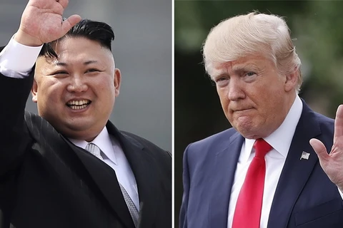 Nhà lãnh đạo Triều Tiên Kim Jong Un (trái) và Tổng thống Mỹ Trump (phải). (Nguồn: newindianexpress.com)