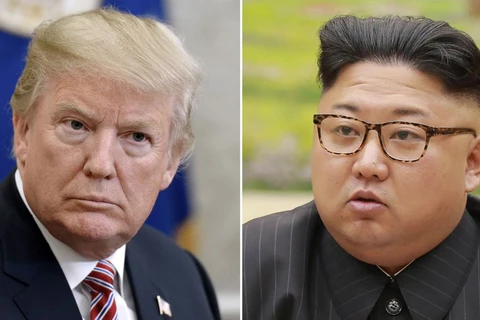 Tổng thống Mỹ Donald Trump và nhà lãnh đạo Triều Tiên Kim Jong-un. (Nguồn: news.sky.com)
