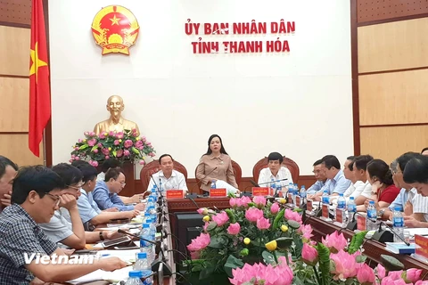 Bộ trưởng Y tế Nguyễn Thị Kim Tiến phát biểu tại buổi làm việc với tỉnh Thanh Hóa. (Ảnh: PV/Vietnam+)
