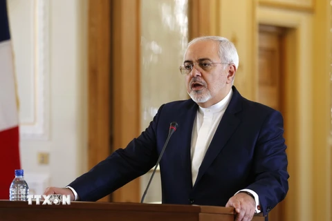 Ngoại trưởng Iran Mohammad Javad Zarif trong cuộc họp báo tại Tehran. (Nguồn: AFP/ TTXVN)