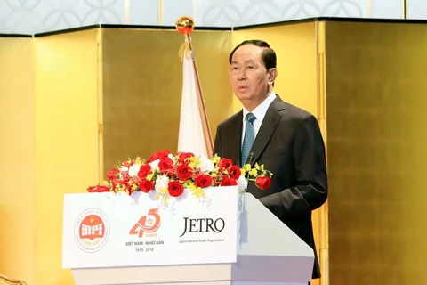 Chủ tịch nước Trần Đại Quang đến dự và phát biểu tại Hội nghị Xúc tiến đầu tư Việt Nam. Ảnh minh họa. (Ảnh: Nhan Sáng/TTXVN)