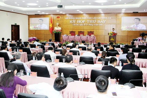 Quang cảnh phiên bế mạc Kỳ họp thứ 7, Hội đồng Nhân dân tỉnh Lào Cai. (Nguồn: baolaocai.vn)