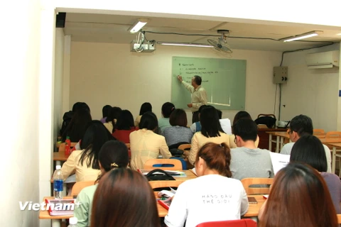 Một lớp thuộc chương trình đào tạo liên kết với Đại học Bolton (Anh). (Ảnh: PV/Vietnam+)