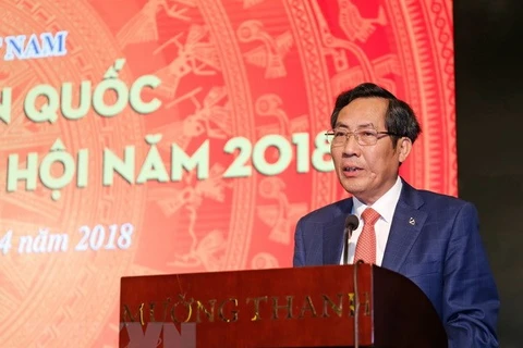 Nhà báo Thuận Hữu, Ủy viên Trung ương Đảng, Tổng biên tập báo Nhân dân, Chủ tịch Hội Nhà báo Việt Nam. (Nguồn: TTXVN)