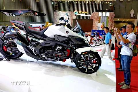 Một mẫu môtô được giới thiệu tại Vietnam Motorcycle Show 2017. Ảnh minh họa. (Ảnh: Thế Anh/TTXVN)