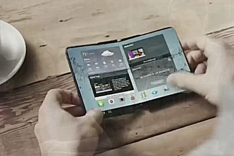 Hình mô phỏng điện thoại màn hình gập của Samsung. (Nguồn: Samsung)
