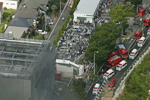 Toàn cảnh hiện trường vụ hỏa hoạn. (Nguồn: Kyodo News)