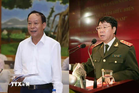Thượng tướng Lê Qúy Vương (bên trái) và Thượng tướng Bùi Văn Nam (bên phải). (Nguồn: TTXVN)
