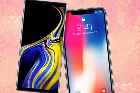 Samsung Galaxy Note 9 và iPhone X. (Nguồn: PCMag.com)