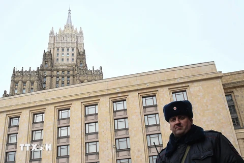 Trụ sở Bộ Ngoại giao Nga ở thủ đô Moskva. (Nguồn: AFP/TTXVN)