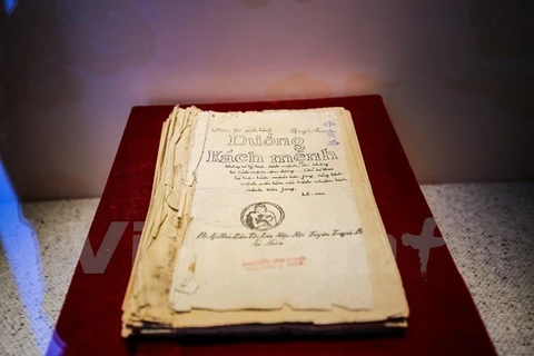 Sách "Đường kách mệnh" được công nhận Bảo vật quốc gia Việt Nam năm 2012, hiện đang được lưu giữ tại Bảo tàng Lịch sử Quốc gia. (Ảnh: PV/Vietnam+)