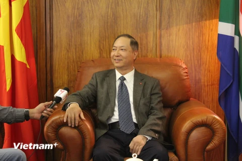 Đại sứ Vũ Văn Dũng trả lời phỏng vấn phóng viên TTXVN. (Ảnh: PV/Vietnam+)