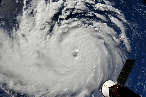 Hình ảnh siêu bão Florence chụp từ vệ tinh. (Nguồn: NASA)