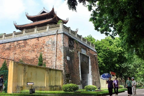 Bắc Môn - một trong những cổng thành còn lại của Hoàng thành Thăng Long. (Ảnh: Nhật Anh/TTXVN)
