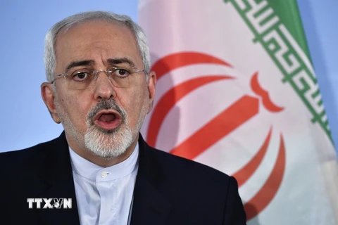 Ngoại trưởng Iran Mohammad Javad Zarif trong một cuộc họp báo ở thủ đô Tehran. (Nguồn: AFP/TTXVN)