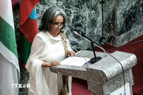 Bà Sahle-Work Zewde phát biểu tại phiên họp Quốc hội Ethiopia ở Addis Ababa ngày 25/10. (Nguồn: AFP/TTXVN)