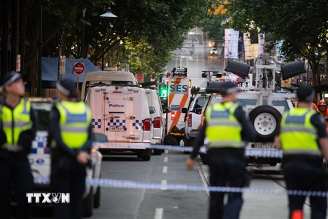 Cảnh sát điều tra tại hiện trường vụ tấn công ở Melbourne, Australia, ngày 9/11. (Nguồn: THX/TTXVN)