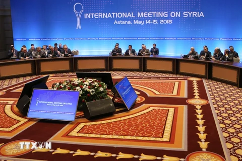 Ảnh tư liệu: Toàn cảnh vòng đàm phán hòa bình Syria do Iran, Nga và Thổ Nhĩ Kỳ làm trung gian hòa giải tại Astana, Kazakhstan ngày 15/5/2018. (Nguồn: AFP/TTXVN)