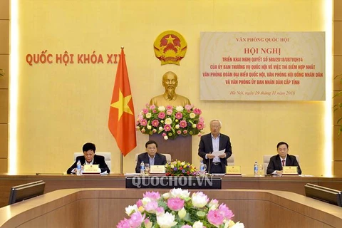 Phó Chủ tịch Quốc hội Uông Chu Lưu phát biểu khai mạc hội nghị. (Nguồn: quochoi.vn)