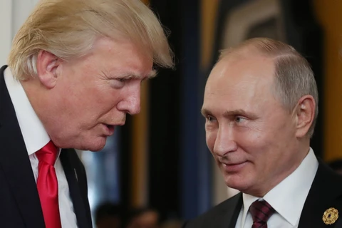 Tổng thống Nga Vladimir Putin và người đồng cấp Mỹ Donald Trump. (Nguồn: AFP)