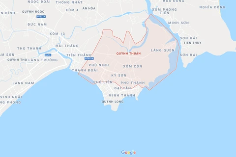 Bản đồ xã Quỳnh Thuận, huyện Quỳnh Lưu, Nghệ An. (Nguồn: Google maps)
