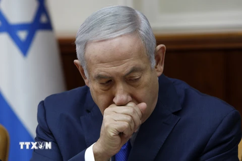 Thủ tướng Israel Benjamin Netanyahu tại cuộc họp nội các tuần ở Jerusalem ngày 2/12/2018. (Nguồn: AFP/TTXVN)