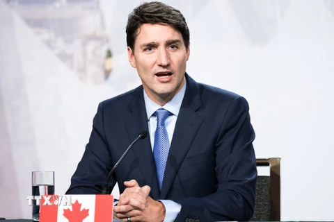 Ảnh tư liệu: Thủ tướng Canada Justin Trudeau phát biểu tại Montreal, Canada ngày 7/12/2018. (Nguồn: AFP/TTXVN)