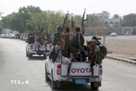 Ảnh tư liệu: Phiến quân Houthi tại thành phố cảng Hodeidah, Yemen, ngày 29/12/2018. (Nguồn: AFP/ TTXVN)