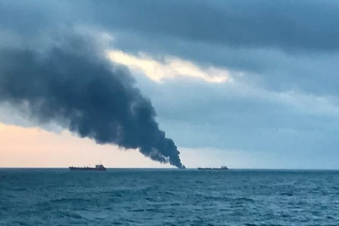 Khu vực hiện trường vụ cháy tàu. (Nguồn: Reuters)