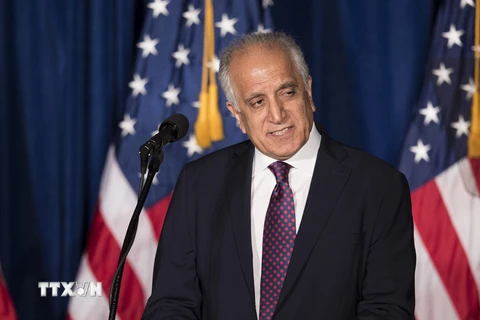 Ảnh tư liệu: Ông Zalmay Khalilzad phát biểu tại Washington, DC, ngày 27/4/2016. (Nguồn: AFP/ TTXVN)