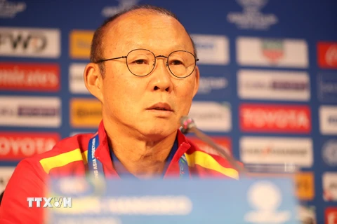 Huấn luyện viên đội tuyển Việt Nam Park Hang-Seo. (Ảnh: Hoàng Linh/TTXVN)