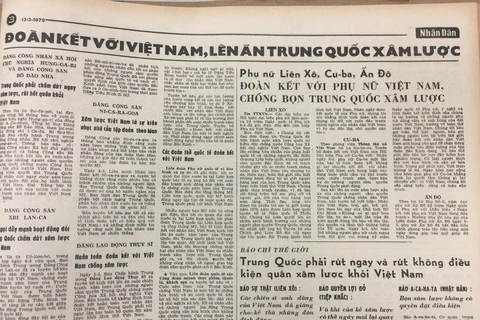 Lực lượng công an vũ trang dũng cảm chiến đấu tại khu vực Đồng Đăng, tỉnh Lạng Sơn. (Ảnh: Tạ Hải/TTXVN)