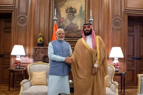 Thái tử Saudi Arabia Mohammed Bin Salman và Thủ tướng Ấn Độ Narendra Modi. (Nguồn: Reuters)