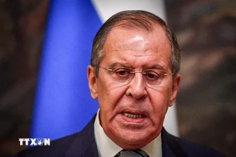 Ảnh (tư liệu): Ngoại trưởng Nga Sergei Lavrov trong cuộc họp báo tại Moskva ngày 21/6. (Nguồn: AFP/TTXVN)
