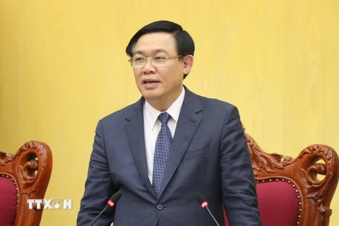 Ủy viên Bộ Chính trị, Phó Thủ tướng Chính phủ Vương Đình Huệ. (Ảnh: Diệp Trương/TTXVN)