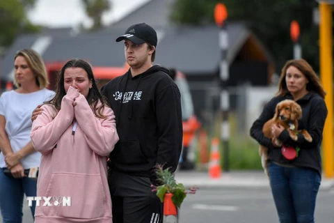 Tưởng niệm các nạn nhân vụ xả súng ở Christchurch, New Zealand. (Nguồn: THX/TTXVN)