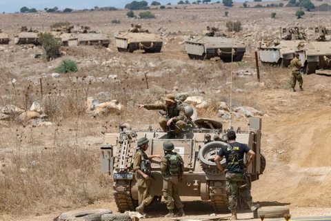 Ảnh tư liệu: Binh sỹ Israel tham gia huấn luyện trên vùng đất chiếm đóng của Cao nguyên Golan tháng 8/2018. (Nguồn: THX/TTXVN) 